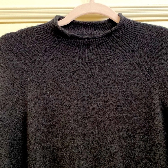 J Crew Mock Neck Sweater Pullover Womens S Merino Wool/Alpaca Blend Black preppy - Picture 4 of 11